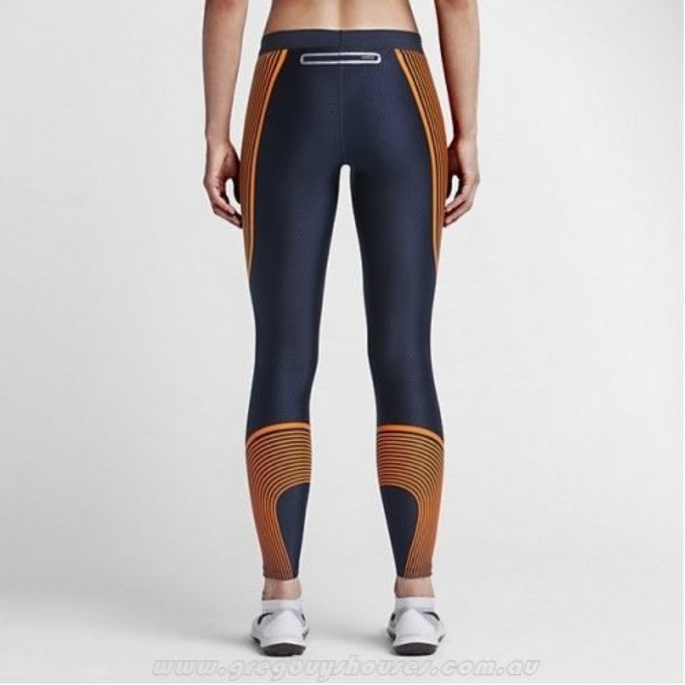 NIKE 🆕 RARE Navy Power Speed Running Leggings S - Picture 3 of 8